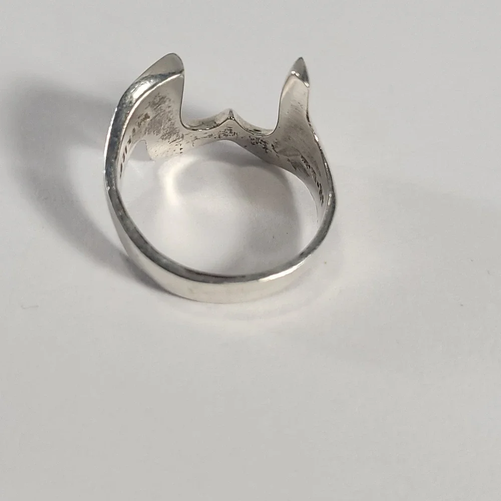Taxco Sterling Silver Ring Size 7 Modernist Abstract Wavy Statement Mexico 950